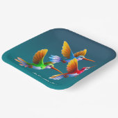 飛カラフル行中のハミングバード ペーパープレート (傾斜あり)