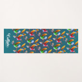 飛カラフル行中のハミングバード ヨガマット (正面(横))