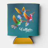 飛カラフル行中のハミングバード 缶クーラー (正面)