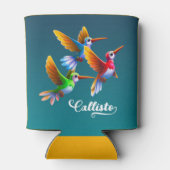 飛カラフル行中のハミングバード 缶クーラー (裏面)