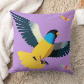 飛カラフル行中の鳥 クッション (ブランケット)
