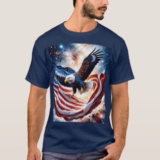 飛カラフル行中の鷲 Tシャツ