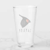 飛パーソナライズされた行中の赤翼のブラックバード タンブラーグラス (裏面)