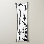 飛パーソナライズされた行機 ボディピロー (裏面 (縦))