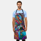 飛モダンび絵を描る エプロン (着用した状態)