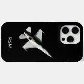 飛モノグラムの行機、ジェット戦闘機、パイロット、カスタム Case-Mate iPhoneケース (裏面 (横))