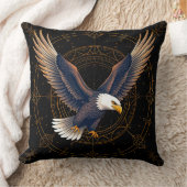 飛威厳のある行中の鷲 クッション (ブランケット)