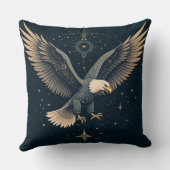 飛威厳のある行中の鷲 クッション (裏面)
