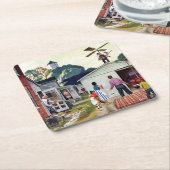 飛学ばせ スクエアペーパーコースター (アングル)