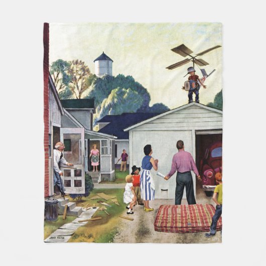 飛学ぶ フリースブランケット (正面)