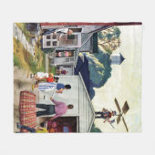 飛学ぶ フリースブランケット (正面(横))