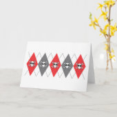 飛席スカルアーガイルホワイトグリーティングカード カード (黄色い花)