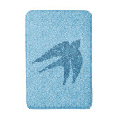 飛日本の行中のツバメ、コバルトとブルー淡い色のー バスマット (正面縦)
