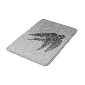 飛日本の行中のツバメ、木炭とライトグレー バスマット (アングル)