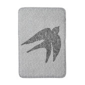 飛日本の行中のツバメ、木炭とライトグレー バスマット (正面縦)