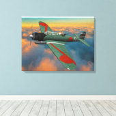 飛日本の行中のB5N「ケイト」 キャンバスプリント (インサイチュ (ウッドフロア))