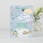 飛来ぶ飛行機で男の子の誕生日パーティーAnno 案内状 (スタンド正面)