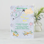 飛来ぶ飛行機で男の子の誕生日パーティーAnno 案内状 (スタンド正面)