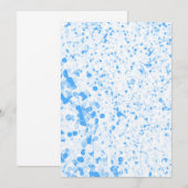 飛沫テクスチャ - 青 招待状 (正面/裏面)