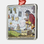 飛石、にのぞいているジョンBull メタルオーナメント (左)