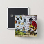 飛石、にのぞいているジョンBull 缶バッジ (正面&裏面)