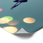 飛素晴らし行中のアオサギ ポスター (角)