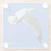 飛素晴らし行中のリングや輪でハナメの海鳥 ガラスコースター (裏面)