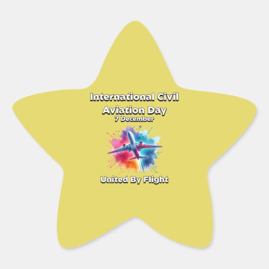 飛統一された行便。民事国際的航空日 星シール (正面)