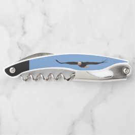 飛翔しているハゲのコルク栓抜き ソムリエナイフ