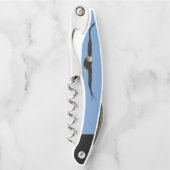 飛翔しているハゲのコルク栓抜き ソムリエナイフ (正面)