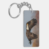 飛翔しているハゲのワシ キーホルダー (正面左)