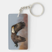 飛翔しているハゲのワシ キーホルダー (裏面)