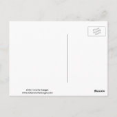 飛翔しているハゲのワシ ポストカード (裏面)