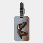 飛翔しているハゲのワシ ラゲッジタグ (正面縦)