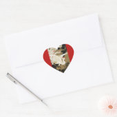 飛翔する愛の鳳凰、羽毛、ハートのバレンタインデー ハートシール (封筒)