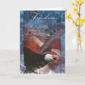 飛翔する愛国的な鷹 カード (黄色い花)