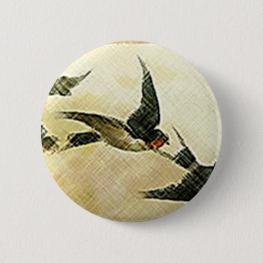 飛翔する鳥 缶バッジ (正面)