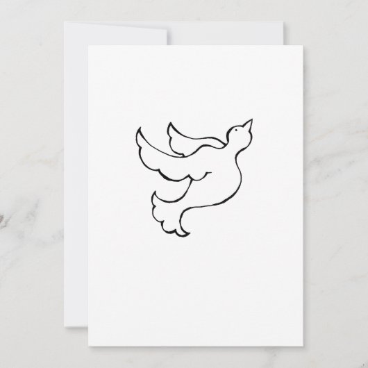 飛翔する鳩の希望と信仰の自由を象徴する芸術 案内状 (正面)