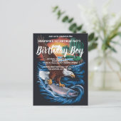 飛翔の雄姿：魚に覆いかぶさる鷹 ポストカード (スタンド正面)