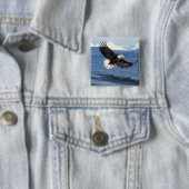 飛翔中のハゲワシ 缶バッジ (インサイチュ)