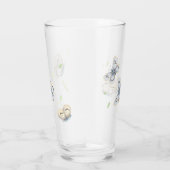 飛行かわいらし中の青とクリームの蝶 タンブラーグラス (右)