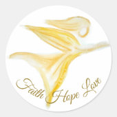 飛行する守護天使 － 信仰 希望 愛 ゴールデン ラウンドシール (正面)
