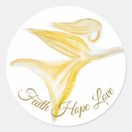 飛行する守護天使 － 信仰 希望 愛 ゴールデン ラウンドシール