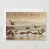 飛行に告別式の発表を取っているカモメ 招待状 (正面)