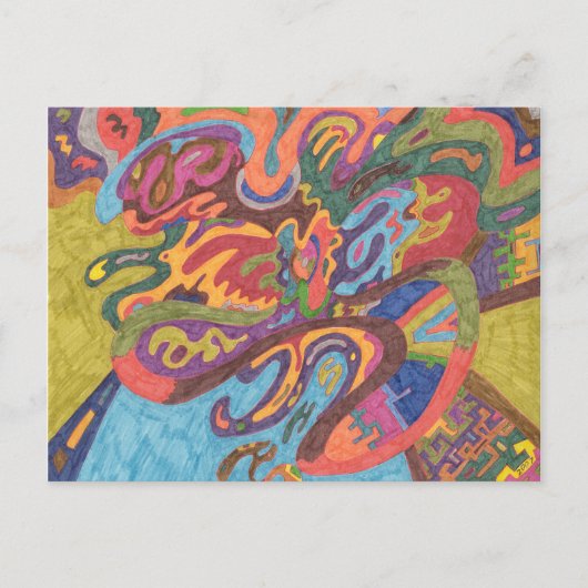 飛行の自由、オリジナル抽象芸術カスタマイズ-  ポストカード (正面)