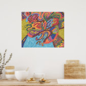 飛行の自由，オリジナル抽象芸術 ポスター (キッチン)