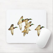 飛行アヒルのマガモの群 マウスパッド (マウス)