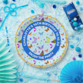 飛行カラフルフェスティバル模様の蝶 ペーパープレート (パーティー)