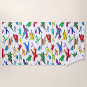 飛行カラフル機パターン ビーチタオル (正面)