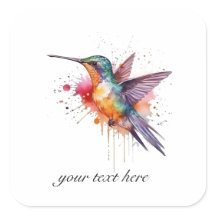 飛行カラフル水彩ハチドリカスタムー